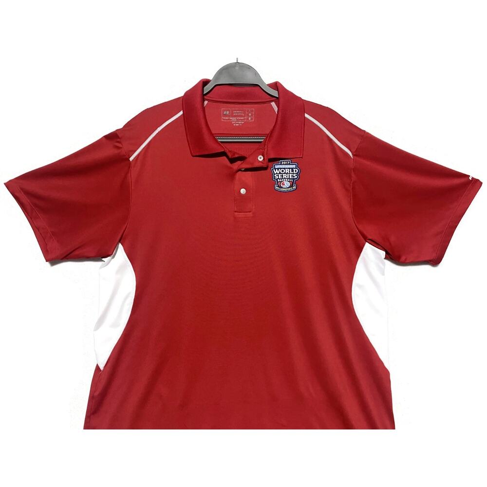 2017 Little League World Series Red Polo Shirt Size Large Russell Athletic - Picture 2 of 9